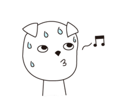 Fold ear white sticker #14198455