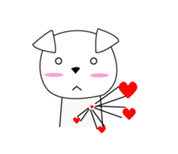 Fold ear white sticker #14198459