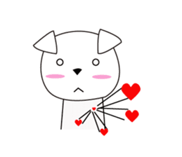 Fold ear white sticker #14198459