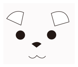 Fold ear white sticker #14198461