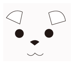 Fold ear white sticker #14198461