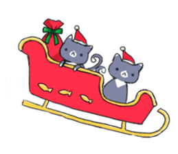 Christmas kemomimi boy and little cat sticker #14206284