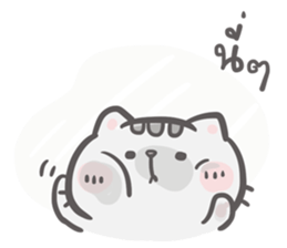 Mr. bear and his cutie cat 3 sticker #14206722