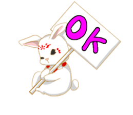 moon rabbit white sticker #14212742