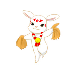 moon rabbit white sticker #14212744
