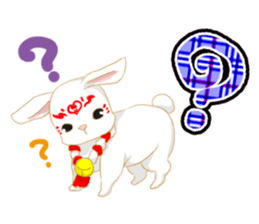 moon rabbit white sticker #14212746