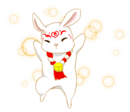 moon rabbit white sticker #14212748