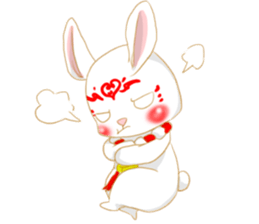 moon rabbit white sticker #14212751