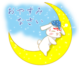 moon rabbit white sticker #14212755
