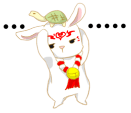 moon rabbit white sticker #14212762
