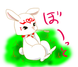 moon rabbit white sticker #14212764