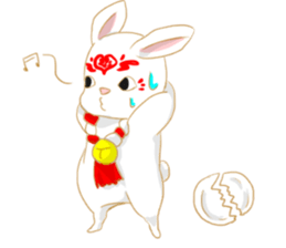 moon rabbit white sticker #14212765