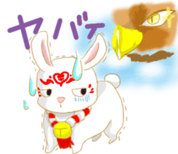 moon rabbit white sticker #14212766