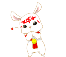 moon rabbit white sticker #14212767