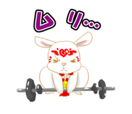 moon rabbit white sticker #14212779