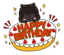 Black Pomeranian Birthday sticker #14213262