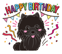 Black Pomeranian Birthday sticker #14213263