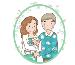 Happy lovely family sticker #14217095