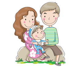 Happy lovely family sticker #14217096