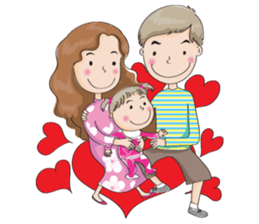 Happy lovely family sticker #14217098