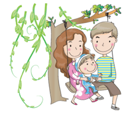 Happy lovely family sticker #14217104