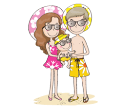 Happy lovely family sticker #14217108