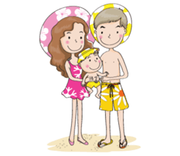 Happy lovely family sticker #14217109