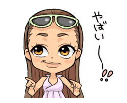 Happy aloha girl sticker #14217195