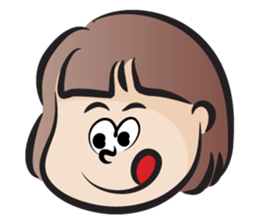 Short haired Naughty girl sticker #14219398