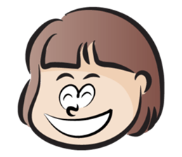 Short haired Naughty girl sticker #14219406