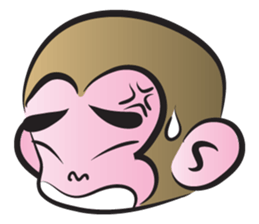 monkey face sticker #14220422
