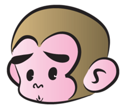 monkey face sticker #14220425