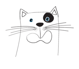 Black spots cat sticker #14220552