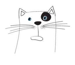 Black spots cat sticker #14220553