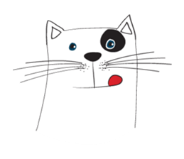 Black spots cat sticker #14220554