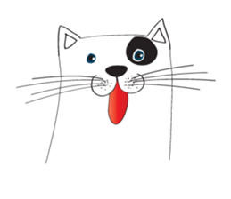 Black spots cat sticker #14220556