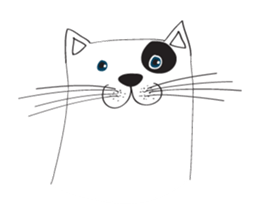 Black spots cat sticker #14220557