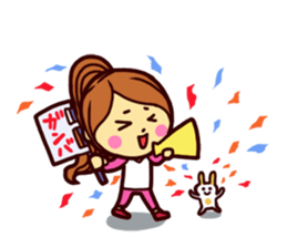 Excited female toque sticker #14221001