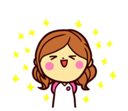 Excited female toque sticker #14221005