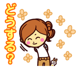 Excited female toque sticker #14221008