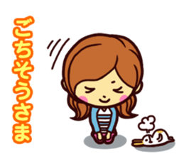 Excited female toque sticker #14221010