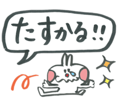 Large character of rabbit speech balloon sticker #14222575