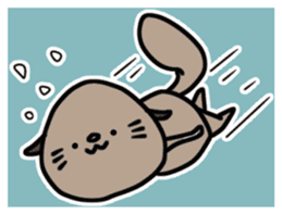 Cute sea otter sticker sticker #14223084