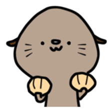 Cute sea otter sticker sticker #14223091