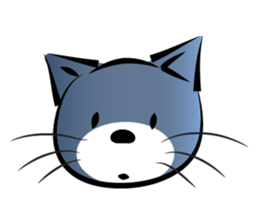 gray blue cat sticker #14224718