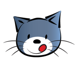 gray blue cat sticker #14224720