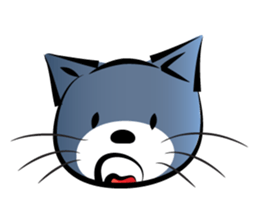 gray blue cat sticker #14224721
