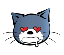 gray blue cat sticker #14224723
