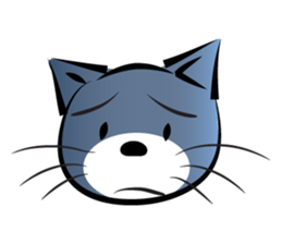 gray blue cat sticker #14224724