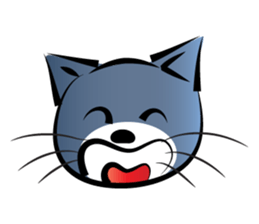 gray blue cat sticker #14224725